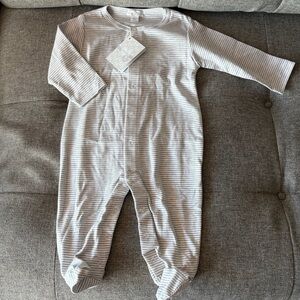 KISSY KISSY Baby's Kissy Gray Kissy Essentials Stripe Footie 9 Months